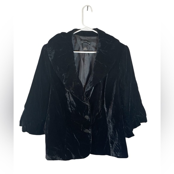 Lane Bryant Velvet 3/4 Bell Sleeve Jewel Button Jacket - Picture 1 of 7